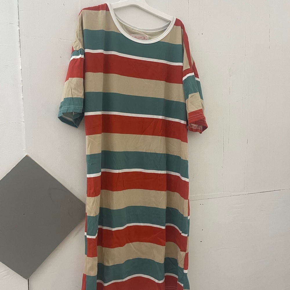 Striped Multicolor Midi Dress
